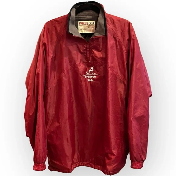 Alabama Crimson Tide BAMA Half-Zip Pullover Fleece Lined Rain Jacket Men… - Picture 2 of 10